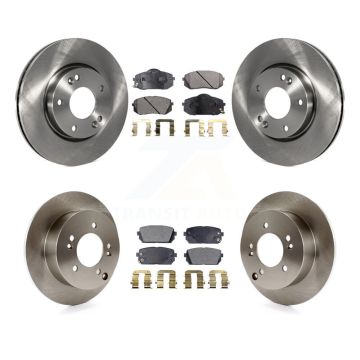 Front Rear Disc Brake Rotors And Ceramic Pads Kit For 2010-2012 Kia Rondo K8T-101211