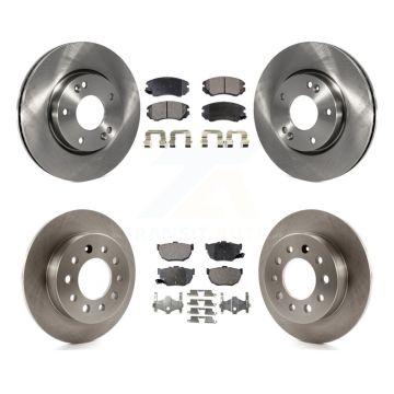 Front Rear Disc Brake Rotors And Ceramic Pads Kit For Hyundai Tiburon K8T-101214