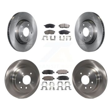 Front Rear Brake Rotor Ceramic Pad Kit For 05 INFINITI G35 AWD With Single Piston Caliper K8T-101229