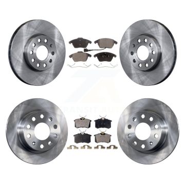 Front Rear Disc Brake Rotors And Ceramic Pads Kit For Volkswagen Jetta Beetle K8T-101345