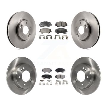 Front Rear Disc Brake Rotor Ceramic Pad Kit For 2014 Kia Forte SX With 15" Factory Wheels K8T-101355