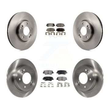 Front Rear Disc Brake Rotors And Ceramic Pads Kit For Kia Forte Forte5 K8T-101357