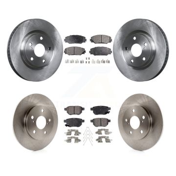 Front Rear Brake Rotors & Ceramic Pad Kit For Toyota Matrix Pontiac Vibe Corolla iM Scion K8T-101368