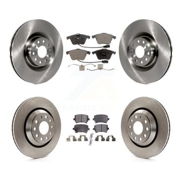 Front Rear Disc Brake Rotors And Ceramic Pads Kit For Volkswagen Passat CC Golf R R32 K8T-101372