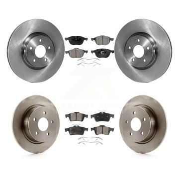 Front Rear Brake Rotors & Ceramic Pad Kit For 2014 Ford Transit Connect 104.8" wheel base K8T-101411