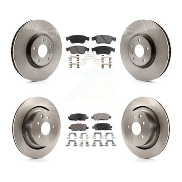 Front Rear Brake Rotors & Ceramic Pad Kit For INFINITI G35 Q60 With Single Piston Caliper K8T-101421