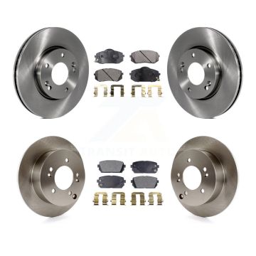 Front Rear Disc Brake Rotors And Ceramic Pads Kit For 2007-2009 Kia Rondo K8T-101430