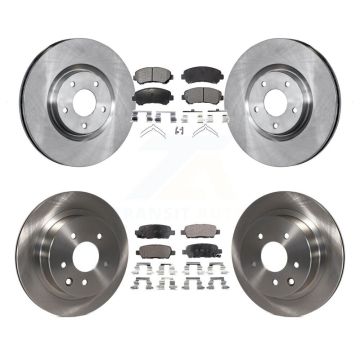 Front Rear Disc Brake Rotors And Ceramic Pads Kit For 2014-2017 Nissan Juke Nismo RS K8T-101454