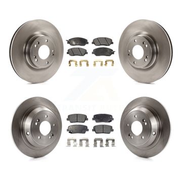 Front Rear Disc Brake Rotors And Ceramic Pads Kit For Hyundai Genesis 3.8L K8T-101492