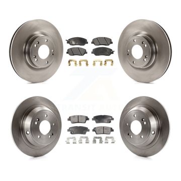 Front Rear Disc Brake Rotors And Ceramic Pads Kit For Hyundai Genesis 3.8L K8T-101493