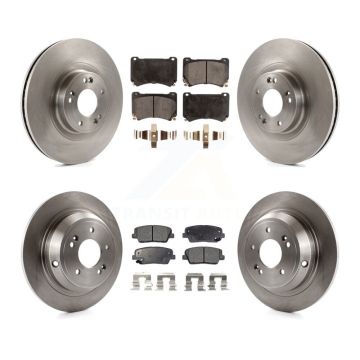 Front Rear Disc Brake Rotors And Ceramic Pads Kit For Hyundai Genesis 4.6L K8T-101495