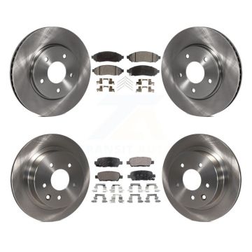 Front Rear Disc Brake Rotors And Ceramic Pads Kit For Nissan LEAF K8T-101525