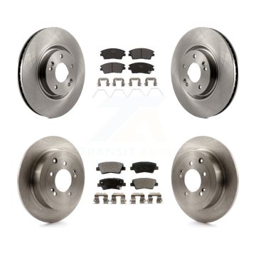 Front Rear Brake Rotor & Ceramic Pad Kit For 17-22 Kia Sportage With Manual Parking K8T-101539