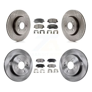 Front Rear Disc Brake Rotors And Ceramic Pads Kit For Kia Rio K8T-101560