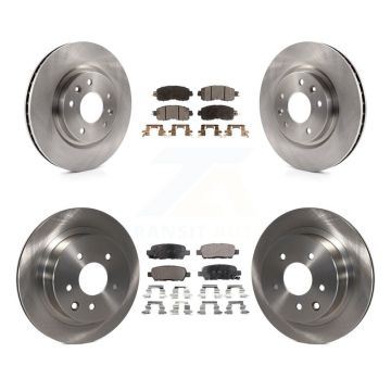 Front Rear Disc Brake Rotors And Ceramic Pads Kit For Nissan LEAF K8T-101595