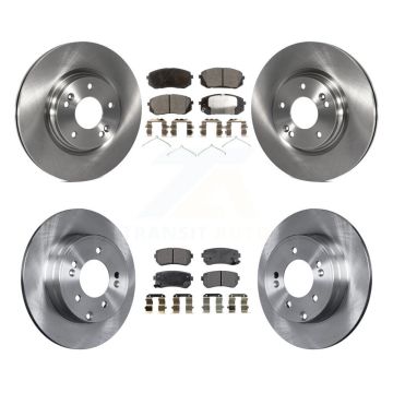 Front Rear Brake Rotor Ceramic Pad Kit For 15-16 Hyundai Sonata With Manual Parking K8T-101605