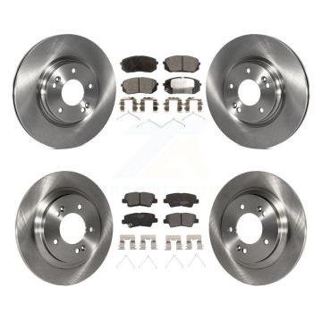Front Rear Disc Brake Rotors & Ceramic Pad Kit For Kia Optima With Electric Parking K8T-101606
