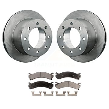 Rear Disc Brake Rotors Ceramic Pad Kit For Chevrolet GMC Silverado 3500 Sierra HD Classic K8T-101638