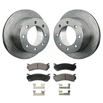 Rear Disc Brake Rotors Ceramic Pad Kit For 2007 GMC Sierra 3500 Classic With 12000 Lb GVW K8T-101639