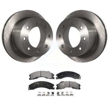 Rear Brake Rotor And Ceramic Pad Kit For 2011-2019 GMC Sierra 3500 HD Chevrolet Silverado K8T-101691