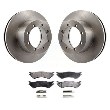 Rear Disc Brake Rotors And Ceramic Pads Kit For Ford E-350 Super Duty K8T-101702