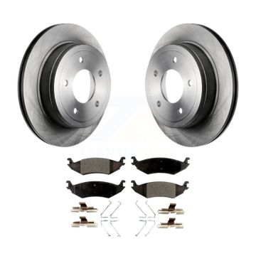 Rear Disc Brake Rotors And Ceramic Pads Kit For Ford E-150 Club Wagon Econoline K8T-101730