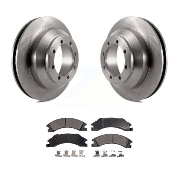 Rear Disc Brake Rotors And Ceramic Pads Kit For Ford E-350 Super Duty Econoline K8T-101741