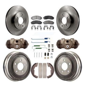 Front Rear Disc Brake Rotor Ceramic Pad & Drum Kit (9Pc) For Chevrolet Equinox Saturn Vue K8T-102302
