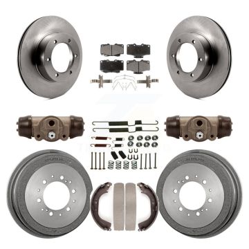 Front Rear Disc Brake Rotors Ceramic Pads And Drum Kit (9Pc) For Toyota Pickup 4Runner K8T-102322