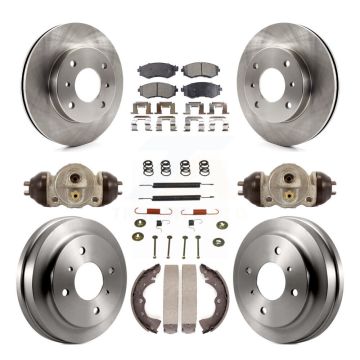 Front Rear Disc Brake Rotor Ceramic Pad & Drum Kit (9Pc) For 2003-2006 Nissan Sentra 1.8L K8T-102324