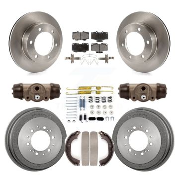 Front Rear Brake Rotor Ceramic Pad And Drum Kit (9Pc) For Toyota Tacoma With 6 Lug Wheels K8T-102326