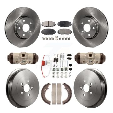 Front Rear Disc Brake Rotors Ceramic Pads And Drum Kit (9Pc) For 2009-2013 Toyota Corolla K8T-102332