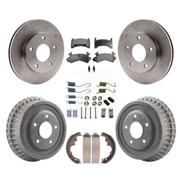 Front Rear Brake Rotors Ceramic Pad Drum Kit (7Pc) For Chevrolet S10 GMC S15 Blazer Jimmy K8T-102342