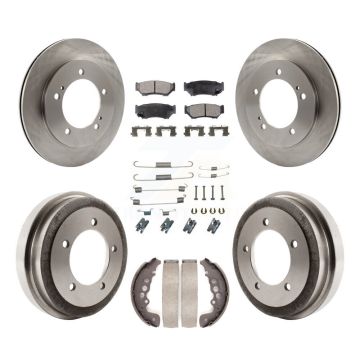 Front Rear Brake Rotor Ceramic Pad And Drum Kit (7Pc) For Chevrolet Tracker Suzuki Vitara K8T-102356