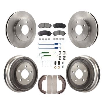 Front Rear Disc Brake Rotors Ceramic Pads And Drum Kit (7Pc) For Pontiac Aztek K8T-102357