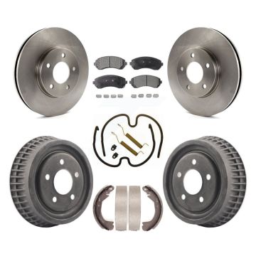 Front Rear Brake Rotor Ceramic Pad & Drum Kit (7Pc) For Pontiac Montana Chevrolet Venture K8T-102358