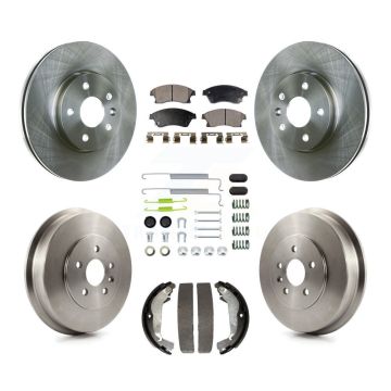Front Rear Disc Brake Rotors Ceramic Pads And Drum Kit (7Pc) For Chevrolet Cruze Limited K8T-102371