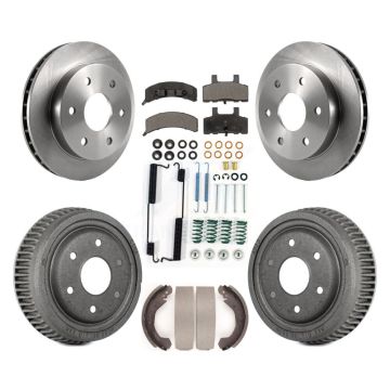 Front Rear Brake Rotors Ceramic Pad & Drum Kit (7Pc) For Chevrolet K1500 GMC Yukon Blazer K8T-102375
