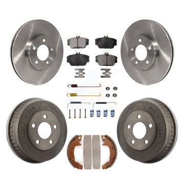 Front Rear Disc Brake Rotors Ceramic Pad And Drum Kit (7Pc) For Ford Taurus Mercury Sable K8T-102386