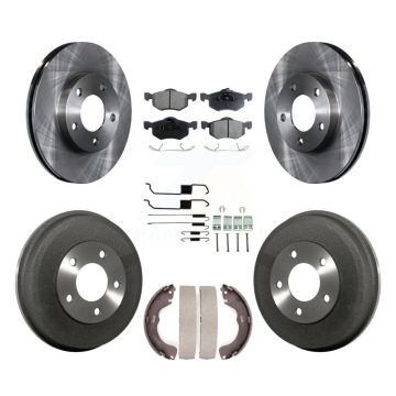 Front Rear Brake Rotor Ceramic Pad & Drum Kit (7Pc) For Ford Escape Mazda Tribute Mercury K8T-102388