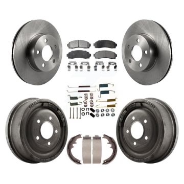 Front Rear Disc Brake Rotors Ceramic Pads And Drum Kit (7Pc) For Ford Ranger Mazda B4000 K8T-102389