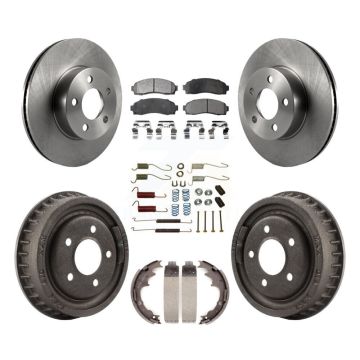 Front Rear Disc Brake Rotors Ceramic Pads And Drum Kit (7Pc) For Ford Ranger Mazda B4000 K8T-102390
