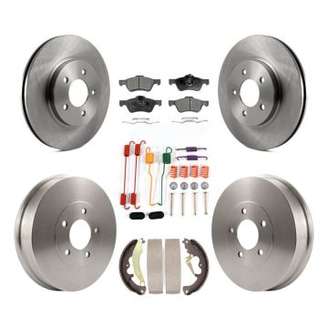 Front Rear Brake Rotor Ceramic Pad & Drum Kit (7Pc) For Ford Escape Mazda Tribute Mercury K8T-102392