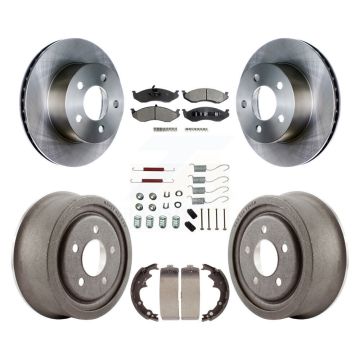 Front Rear Disc Brake Rotors Ceramic Pads And Drum Kit (7Pc) For Jeep Wrangler Cherokee K8T-102399