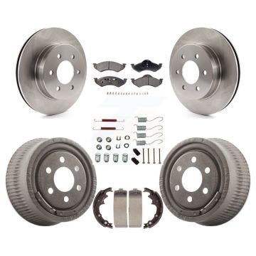 Front Rear Brake Rotors Ceramic Pad Drum Kit (7Pc) For Dodge Dakota With 9" Diameter K8T-102405
