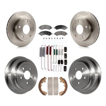 Front Rear Brake Rotors Ceramic Pad Drum Kit (7Pc) For Dakota Dodge Ram Mitsubishi Raider K8T-102418