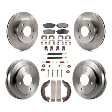 Front Rear Disc Brake Rotor Ceramic Pad & Drum Kit (7Pc) For 2002-2006 Nissan Sentra 1.8L K8T-102428