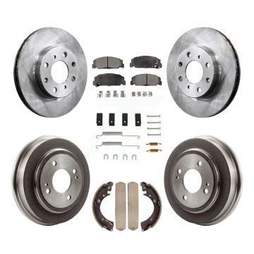 Front Rear Disc Brake Rotors Ceramic Pads And Drum Kit (7Pc) For Honda Civic K8T-102439