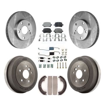 Front Rear Disc Brake Rotor Ceramic Pad & Drum Kit (7Pc) For 2002-2003 Toyota Solara 2.4L K8T-102445