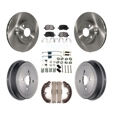 Front Rear Disc Brake Rotors Ceramic Pads And Drum Kit (7Pc) For Toyota Corolla K8T-102450